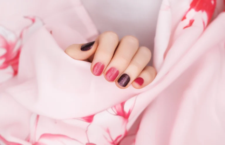 pink-nail-design-female-hands-with-glitter-manicure