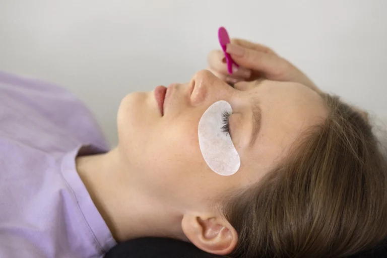 woman-wearing-eye-patches-side-view